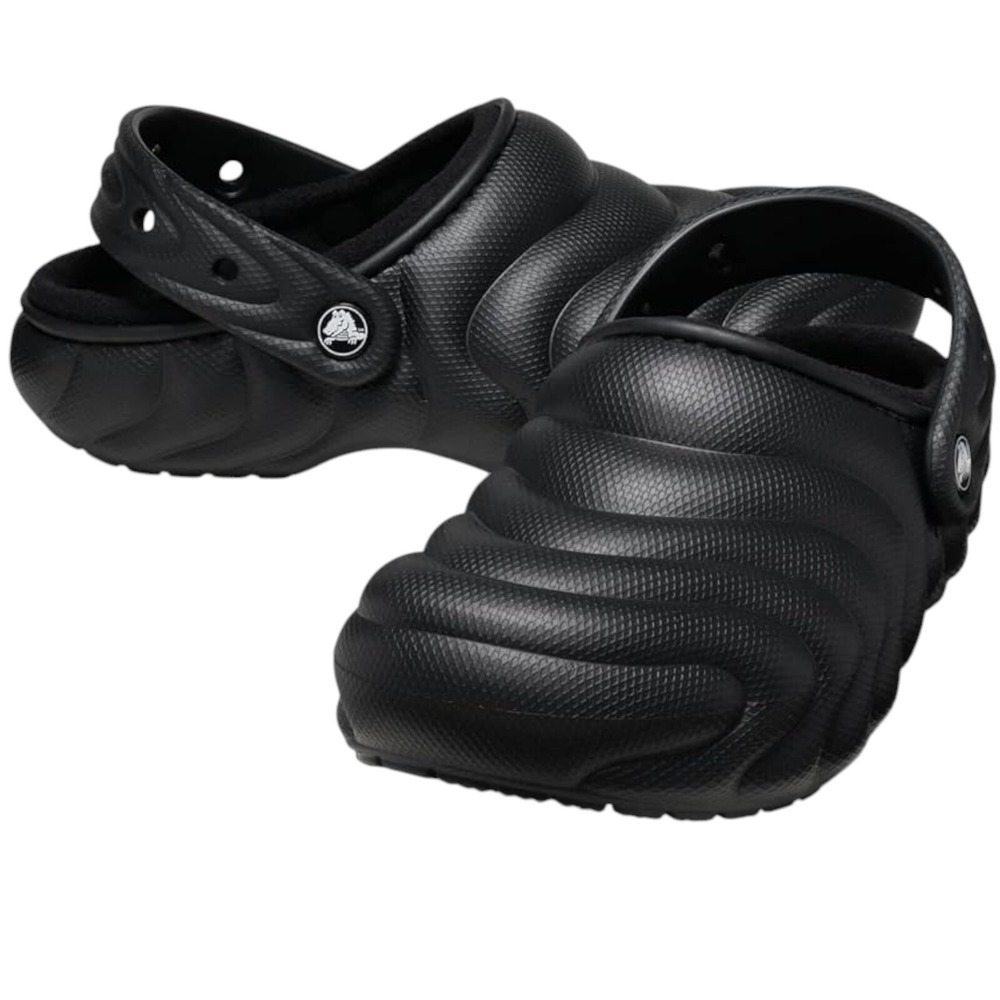 Crocs Classic Lined Overpuff Clogs Black Sandals Adult Men's Size 8 / Women's 10